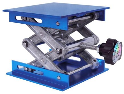 Roestvrij Staal Aluminium Lift Tafel Houtbewerking Graveren Metalen Lab Lifting Stand Rack Lift Platform Kleine Handleiding Lifter blauw