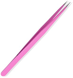 Roestvrij Staal Anti-Statische Pincet Voor Nail Art Accessoires HJL2019 roze rechtdoor