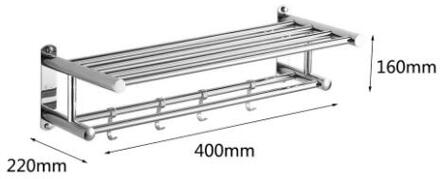 Roestvrij Staal Badkamer Handdoek Houder Organizer Muur Gemonteerde Handdoekenrek Home Hotel Muur Plank 40/50/60Cm 40CM