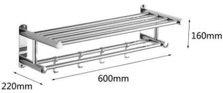Roestvrij Staal Badkamer Handdoek Houder Organizer Muur Gemonteerde Handdoekenrek Home Hotel Muur Plank 40/50/60Cm