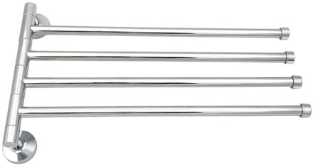 Roestvrij Staal Badkamer Handdoekenrek Roterende Handdoekhouder Wall Mounted Handdoek Hanger Swivel Rack 2/3/4 Bar Badkamer Plank rail