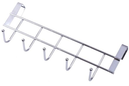 Roestvrij Staal Badkamer Keuken Organizer Hanger Kapstokken Met 5-Haak Handdoek Hoed Jas Kleding Kast Trekken Deur Muur haken