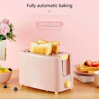 Roestvrij Staal Brood Maker Elektrische Broodrooster Cake Toast Sandwich Oven Grill 2 Plakjes Automatische Ontbijt Bakken Machine Eu Roze