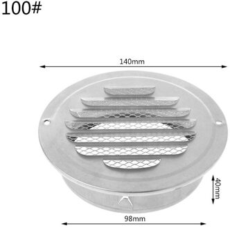 Roestvrij Staal Buitenmuur Air Vent Grille Ronde Ducting Ventilatie Roosters 100mm