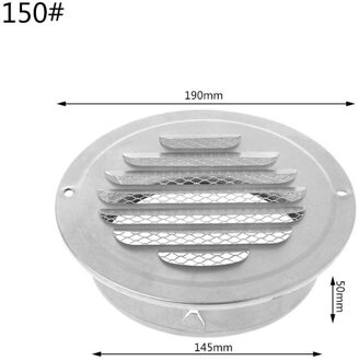 Roestvrij Staal Buitenmuur Air Vent Grille Ronde Ducting Ventilatie Roosters 150mm