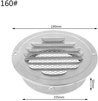 Roestvrij Staal Buitenmuur Air Vent Grille Ronde Ducting Ventilatie Roosters 160