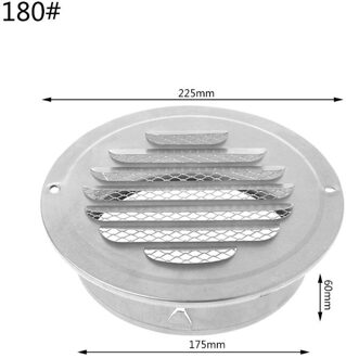 Roestvrij Staal Buitenmuur Air Vent Grille Ronde Ducting Ventilatie Roosters 180