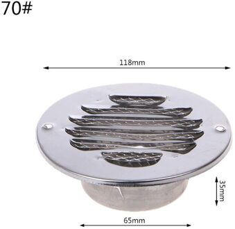 Roestvrij Staal Buitenmuur Air Vent Grille Ronde Ducting Ventilatie Roosters 1AA500407-70
