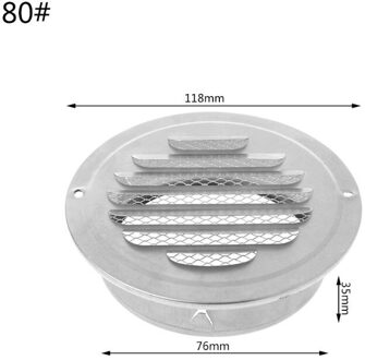 Roestvrij Staal Buitenmuur Air Vent Grille Ronde Ducting Ventilatie Roosters 1AA500407-80