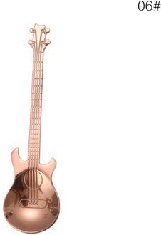 Roestvrij Staal Cartoon gitaar Lepel Creatieve Melk Koffie Lepel Ijs Snoep Theelepel keuken ccessoires 7 kleuren roos goud