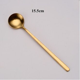 Roestvrij Staal Cartoon Koe Lepel Kinderen Leuke Taart Koffie Dessert Thee Ijs Roeren Lepels Theelepel Lange Steel Menglepel 15.5cm