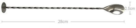 Roestvrij Staal Cocktail Bar Spiraal Patroon Drink Shaker Muddler Roerder Twisted Mengen Lepel Keuken Servies Bar Tool 1stk