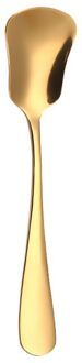 Roestvrij Staal Dessert Lepel Creatieve Mode Draagbare Kleurrijke Ijs Lepel 1Pc Coffe Roeren Herbruikbare Lepel gouden