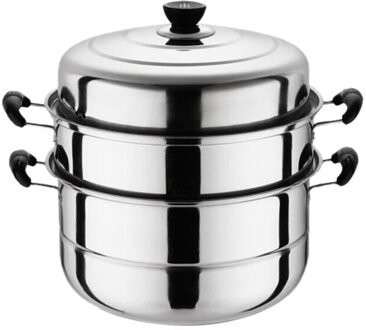 Roestvrij Staal Drie Lagen Dikke Steamer Pot Soep Stoom Pot Universele Kookpotten Voor Inductie Fornuis Gasfornuis
