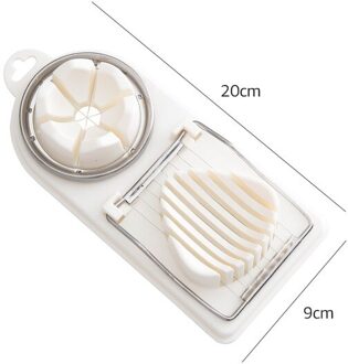 Roestvrij Staal Ei Slicer 2 In 1 Draagbare Egg Cutter Multifunctionele Sectioner Mold Boterhamworst Separator Keuken Gadgets wit