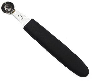 Roestvrij Staal Enkele Kop 1Pc Multifunctionele Meloen Scoops Keuken Gereedschap Fruit Graven Bal Lepels Ijs Graven Lepel Draagbare zwart 15MM ronde