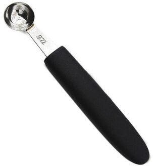 Roestvrij Staal Enkele Kop 1Pc Multifunctionele Meloen Scoops Keuken Gereedschap Fruit Graven Bal Lepels Ijs Graven Lepel Draagbare zwart 22MM ronde