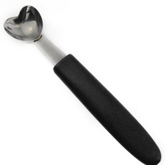 Roestvrij Staal Enkele Kop 1Pc Multifunctionele Meloen Scoops Keuken Gereedschap Fruit Graven Bal Lepels Ijs Graven Lepel Draagbare zwart hart