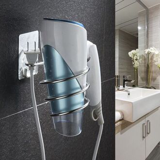 Roestvrij Staal Föhn Houder Rack Blower Rail Frame Stand Rest Baden Kamer Opslag Plank