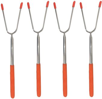 Roestvrij Staal Gegrilde Vlees Barbecue Vork Fruit Vork Dessert Vork Bbq Gereedschap Vlees Vorken Koken Bbq Motor Automatische Outdoor #41 roze