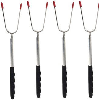 Roestvrij Staal Gegrilde Vlees Barbecue Vork Fruit Vork Dessert Vork Bbq Gereedschap Vlees Vorken Koken Bbq Motor Automatische Outdoor #41 zwart