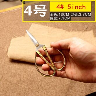 Roestvrij Staal Goud Naaien Schaar Korte Cutter Duurzaam Hoge Stalen Vintage Maat Schaar Voor Stof Craft Huishoudelijke Diy Tool 5duim 13x7.2cm