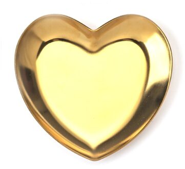 Roestvrij Staal Goud Opbergvak Fruit Snacks Sieraden Display Plaat Keuken Organizer Gereedschap Metalen Dessertbord Thuis Opslag hart-vormig-goud