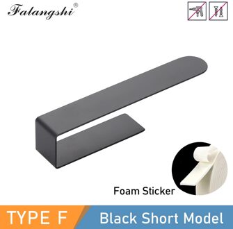 Roestvrij Staal Handdoek Opslag Houder Punch Gratis Zwart Handdoekenrek Hanger Badkamer Papier Houder WB8711 zwart kort-sticker