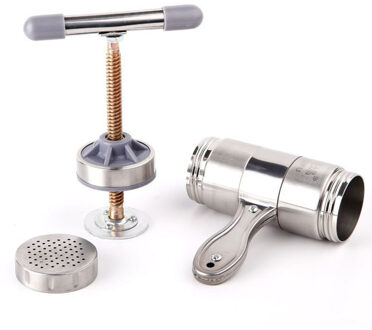 Roestvrij Staal Handmatige Noodle Pasta Maker Druk Spaghetti Keuken Tool Mould rvs Zilver