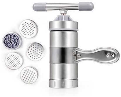 Roestvrij Staal Handmatige Noodle Pasta Maker Druk Spaghetti Keuken Tool Mould rvs zwart