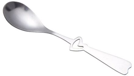 Roestvrij Staal Hartvormige Vork Lange Handvat Suiker Lepel Thee Koffie Dessert Bestek Theelepel Valentijnsdag 1