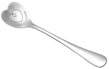 Roestvrij Staal Hartvormige Vork Lange Handvat Suiker Lepel Thee Koffie Dessert Bestek Theelepel Valentijnsdag 6