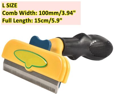 Roestvrij Staal Huisdier Ontharing Kam Borstel Puppy Kitten Haar Verlies Trimmer Voor Huisdieren Grooming Gereedschap Kat Rake Shedding Tool L SIZE
