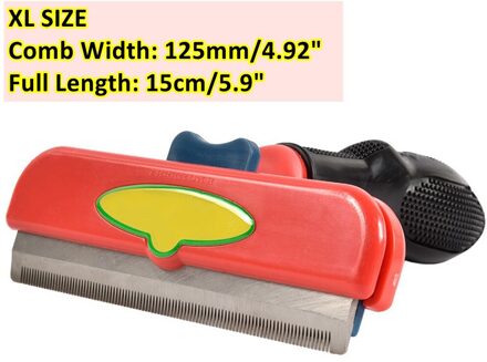 Roestvrij Staal Huisdier Ontharing Kam Borstel Puppy Kitten Haar Verlies Trimmer Voor Huisdieren Grooming Gereedschap Kat Rake Shedding Tool XL SIZE