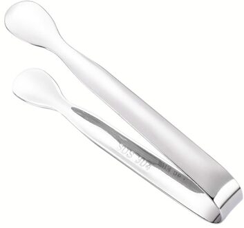 Roestvrij Staal Ijs Tang Draagbare Universele Suiker Tang Voedsel Tong Brood Eten Bbq Clip Ice Cube Klem Bar Keuken Accessoires 1