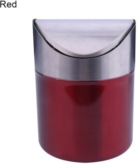 Roestvrij Staal Kleine Mini Prullenbak Met Swing Top Deksel Aanrecht Vuilnisbakken Voor Bureau Auto Kantoor Keuken K888 rood