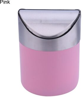 Roestvrij Staal Kleine Mini Prullenbak Met Swing Top Deksel Aanrecht Vuilnisbakken Voor Bureau Auto Kantoor Keuken K888 roze
