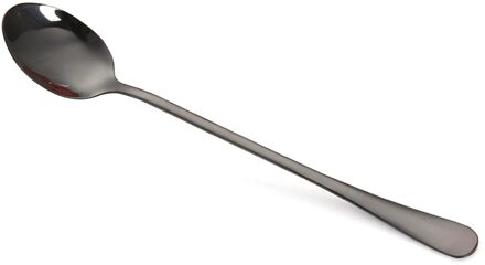 Roestvrij Staal Koffie Lepel Kleurrijke Lange Handvat Lepel Professionele Thee Lepel Servies Mokken Lepels Soeplepel Keuken Gereedschap zwart