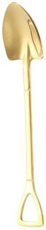 Roestvrij Staal Koffie Lepel Schop Shaped Universele Watermeloen Ijs Cake Suiker Dessert Roeren Theelepel Keuken goud-A