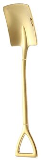 Roestvrij Staal Koffie Lepel Schop Shaped Universele Watermeloen Ijs Cake Suiker Dessert Roeren Theelepel Keuken goud-B