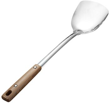 Roestvrij Staal Kookgerei Warmte Proof Sleuven Pollepel Lepel Rijst Pollepel Houten Handvat Koken Gereedschap Keuken Tool Spatula