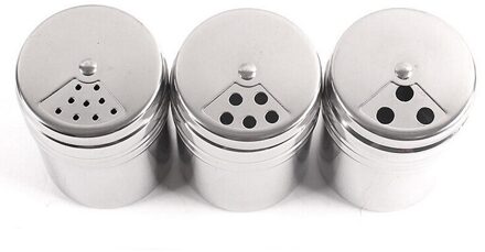 Roestvrij Staal Kruiden Pot Zout Peper Shakers Spice Kan Barbecue BBQ Specerij Opslag Fles Draaibaar Deksel Keuken Cruet M