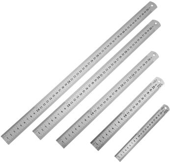 Roestvrij Staal Metaal Rechte Ruler Precisie Dubbelzijdig Meetinstrument Tekening Sjabloon Heerser Houtbewerking Gereedschap 500mm