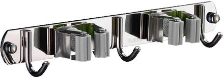 Roestvrij Staal Mop Bezem Houder Haken Multifunctionele Muur Gemonteerde Houder Clip Mop Organizer Haak Opslag Muur Bezem Houder 03