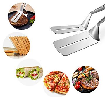 Roestvrij Staal Multifunctionele Barbecue Tang Gebakken Steak Klem Gebakken Vis Schop Brood Clip Keuken Tool Barbecue Tang Grijper