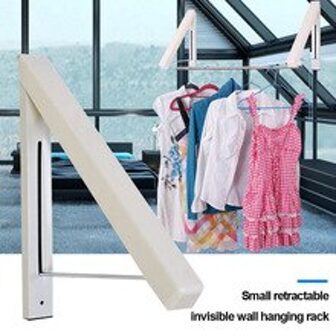 Roestvrij Staal Multifunctionele Kledingrek Intrekbare Badkamer Praktische Closet Storage Kleerhanger Waterdichte Roomwit
