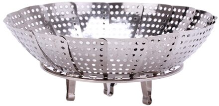 Roestvrij Staal Multifunctionele Stoomboot Plaat Zilver Magic Intrekbare Vouwen Dampende Fruitschaal Schijf