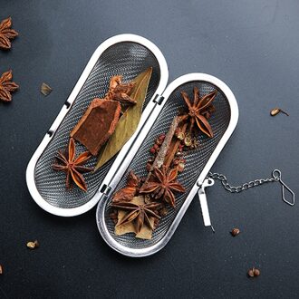 Roestvrij Staal Opknoping Filter Spice Losse Thee Kruidenthee Filter Zeef Food Zeef Bag Herbruikbare Thee Wijn Fijne Nylon Mesh Tool Ellipse