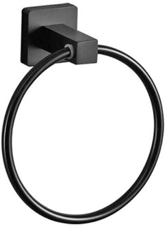 Roestvrij Staal Ronde Handdoek Ring Wall Opknoping Matte Black Handdoekenrek Kleding Beugel Badkamer Hardware Armatuur