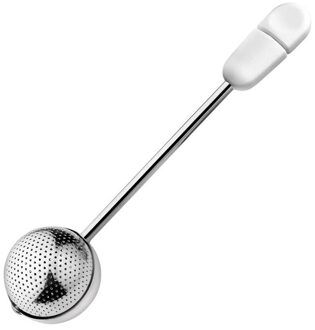 Roestvrij Staal Roterende Theepot Thee Draagbare Bal Zak Zetgroep Filter Spice Leaf Zeef Diffuser Thuis Leveringen wit